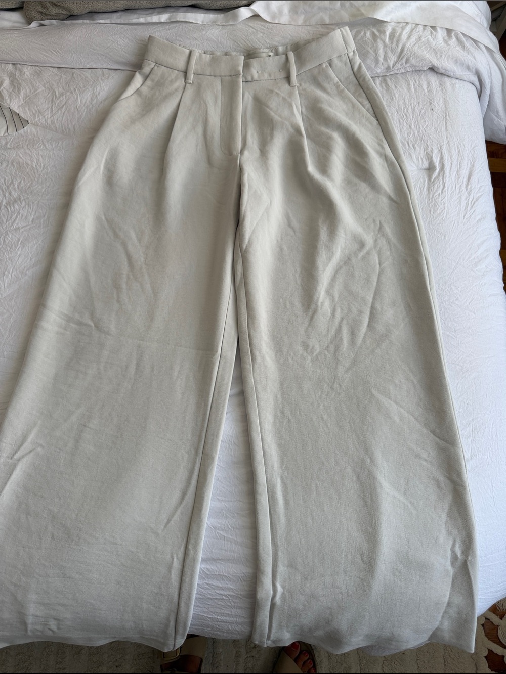Abercrombie & Fitch Wide Off-White  Trousers